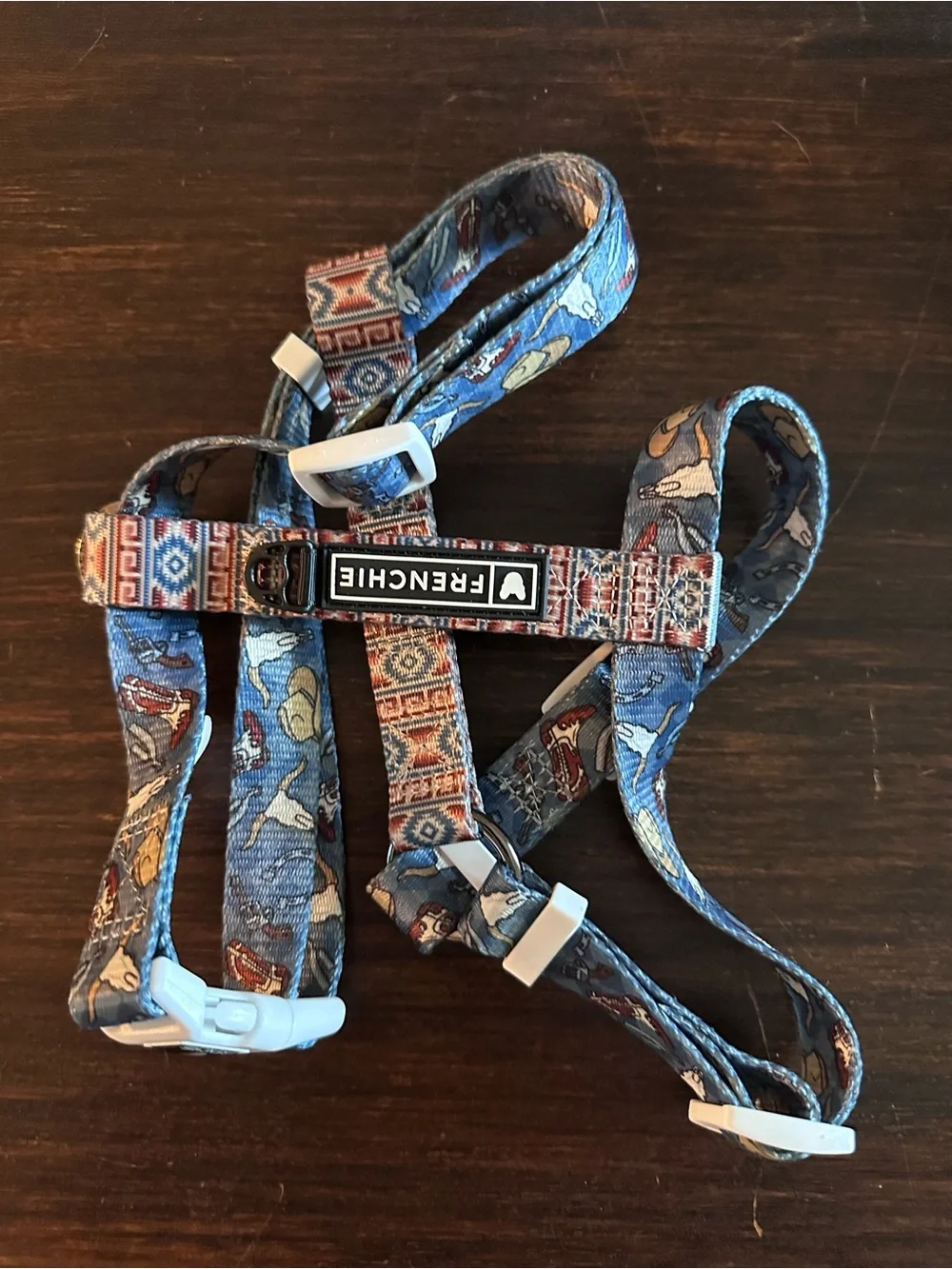 Frenchie Co. Western Patterned Dog Harness with Matching Leash